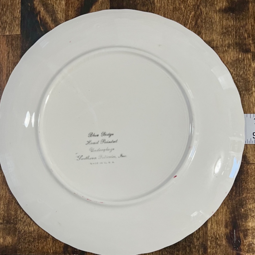 Blue Ridge Pottery ‘Cherry Cobbler’ 9.25” Dinner plate VINTAGE Hand Painted - Picture 3 of 3